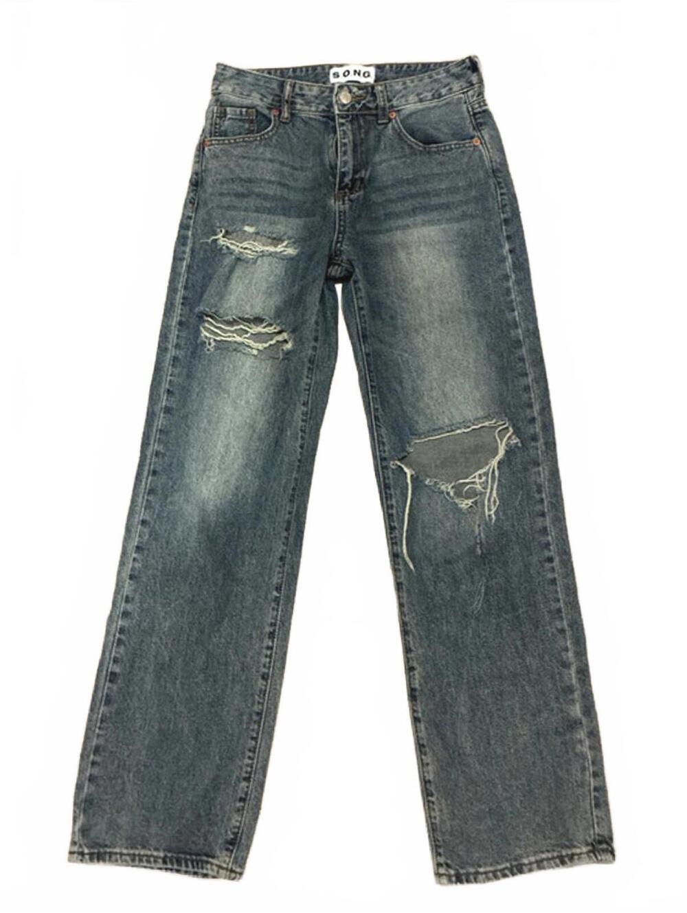 Women's Juniors S.O.N.G. Distressed Denim Jeans Size 3
